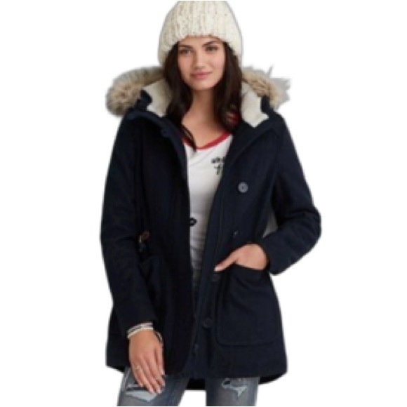 American Eagle Navy Wool Parka - Picture 12 of 12